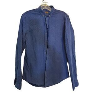 Zara Men's Blue Chambray Slim Fit Long Sleeve Button Down Shirt Size S
